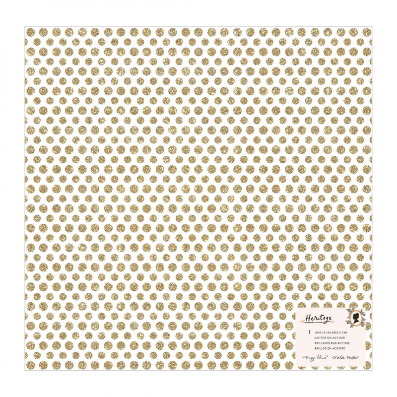 SPECIALTY PAPER - CP - MH - HERITAGE - 12 X 12 - GRATITUDE - GOLD GLITTER